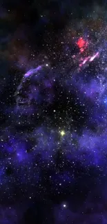 Vibrant galaxy wallpaper with stars and purple nebula.