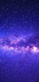 Dark violet galaxy with stars wallpaper for mobile phones.