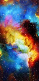 Colorful nebula galaxy wallpaper with vibrant cosmic hues.