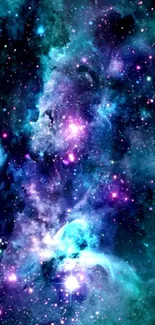 Vibrant galaxy wallpaper with stars and cosmic colors, perfect for mobile background.