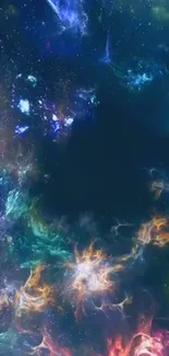 Colorful galaxy mobile wallpaper with nebula and stars.