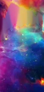 Vibrant galaxy wallpaper with colorful cosmic scene.