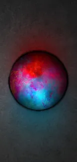 Vibrant galaxy orb on dark background.