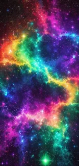 Colorful nebula galaxy wallpaper with vibrant stardust.