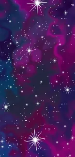 Dark purple galaxy wallpaper with stars.