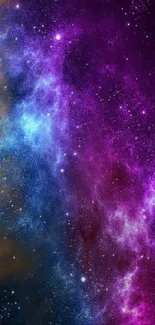 Colorful galaxy-themed phone wallpaper with stars and nebula.