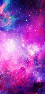 Vibrant purple galaxy wallpaper with stars.