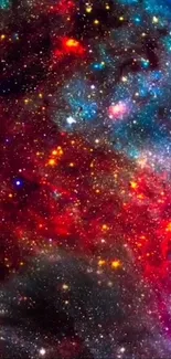 Colorful galaxy nebula wallpaper with stars.