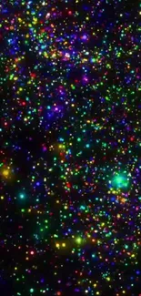 Colorful galaxy-inspired sparkle wallpaper with vibrant stars.