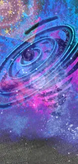 Vibrant galaxy swirl with stars and cosmic colors.