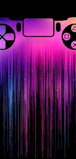 Gradient game controller wallpaper with neon streaks.