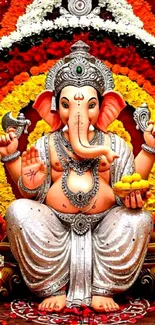 Vibrant Ganesh artwork with rich colors