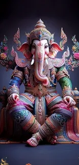 Colorful Ganesha artwork for mobile wallpaper, radiating serene and vibrant energy.