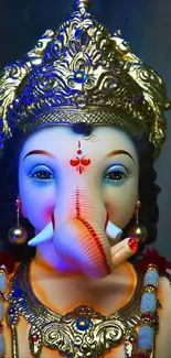 Intricate vibrant Ganesha art mobile wallpaper in vivid colors.