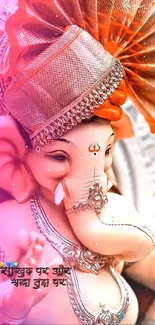 Vibrant Ganesha with orange hue.