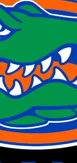 Colorful green and orange gator logo wallpaper.