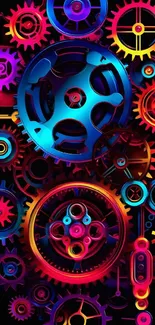 Vibrant abstract gears and cogs wallpaper.