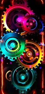 Colorful and vibrant gear mechanics wallpaper.