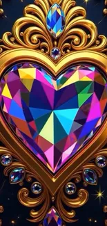 Vibrant heart-shaped gem with gold detailing.