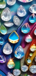 Vibrant abstract art of colorful gemstones.