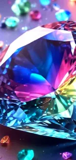 Colorful gemstone art with vibrant hues.