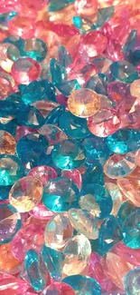 Vibrant assortment of colorful gemstones.