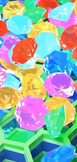 Vibrant colorful gemstone collection wallpaper.