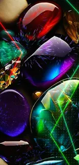 Vibrant colored gemstones wallpaper for phones.