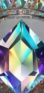 A vibrant and colorful gemstone with multifaceted hues.