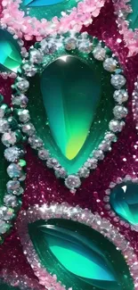 Vibrant gemstone abstract wallpaper design.