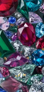 Vibrant gem-studded pattern wallpaper