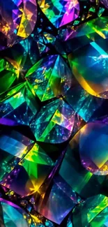 Multicolored gemstone pattern wallpaper.