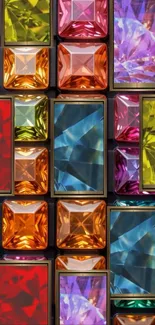 Colorful gemstone pattern mobile wallpaper