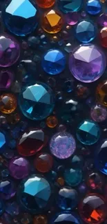 Colorful gemstone pattern wallpaper design.