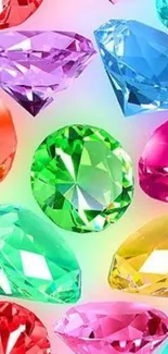 Colorful gemstone wallpaper with vibrant gems.