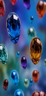 Colorful gemstone wallpaper with vibrant gems.