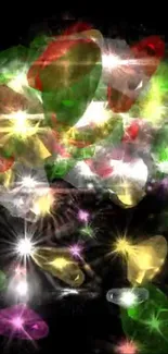 Vibrant gemstone wallpaper with sparkling light.