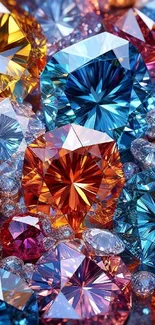 Vibrant multicolored gemstones sparkling in a dazzling display.