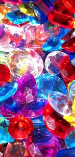 Vibrant mobile wallpaper with colorful gemstones.