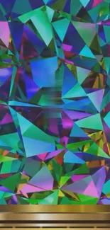 Vibrant geometric abstract art with colorful patterns and kaleidoscope effect.
