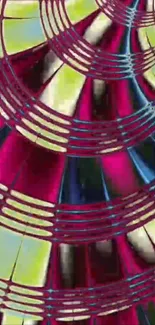 Vibrant geometric abstract art with bold patterns.