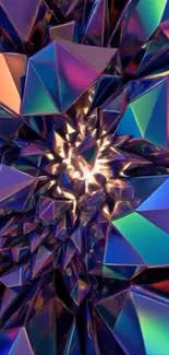 Abstract geometric design with vibrant colors on a mobile wallpaper.