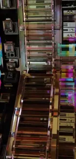 Vibrant geometric abstract art wallpaper in colorful shades.