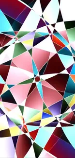 Colorful geometric art wallpaper with vibrant patterns.