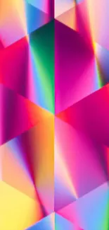 Vibrant geometric wallpaper with dynamic colors