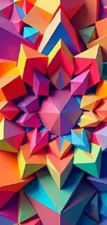 Vibrant multicolor geometric art wallpaper