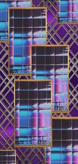 Geometric wallpaper with vibrant colors and modern design.