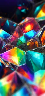 Vibrant colorful crystal geometric wallpaper