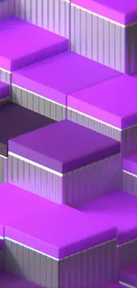 Purple geometric 3D blocks wallpaper.