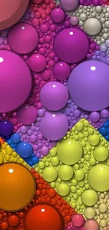 Vibrant geometric bubble art wallpaper with colorful overlapping spheres.